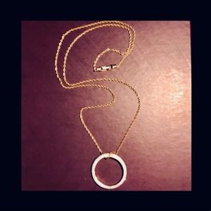 SWAROVSKI SPARKLING PAVE’ CIRCLE GOLDTONE NECKLACE